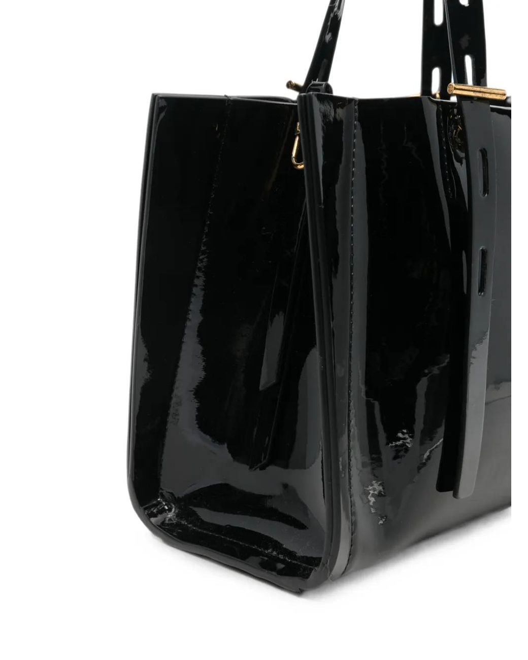 MINOBOSSI Black Paulina Patent-Leather Tote Bag