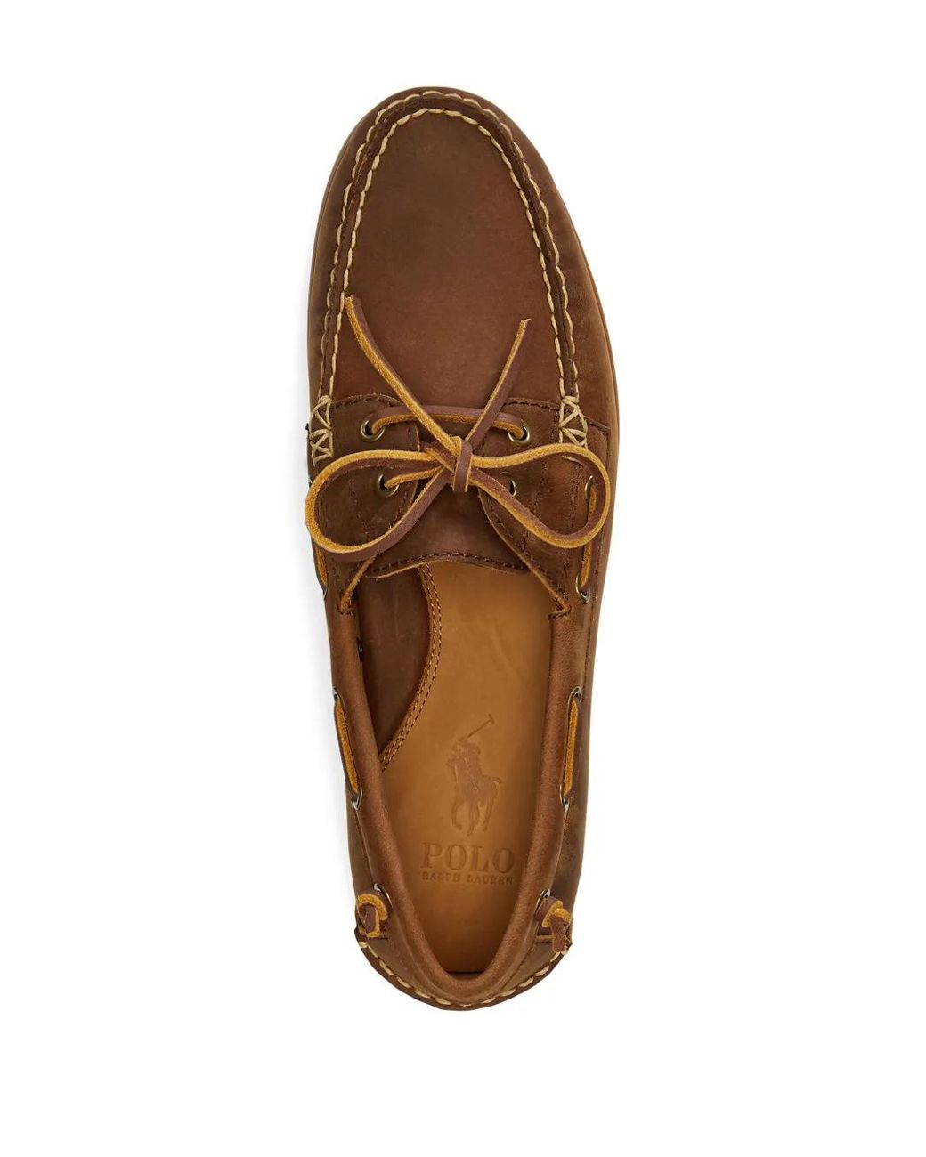 Polo Ralph Lauren Brown Merton Leather Boat Shoes for men