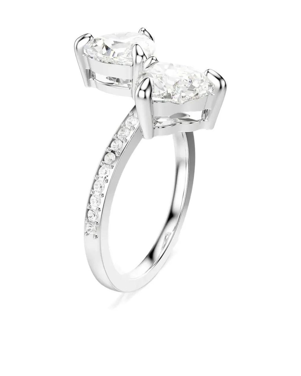 Swarovski White Crystal-Embellished Ring