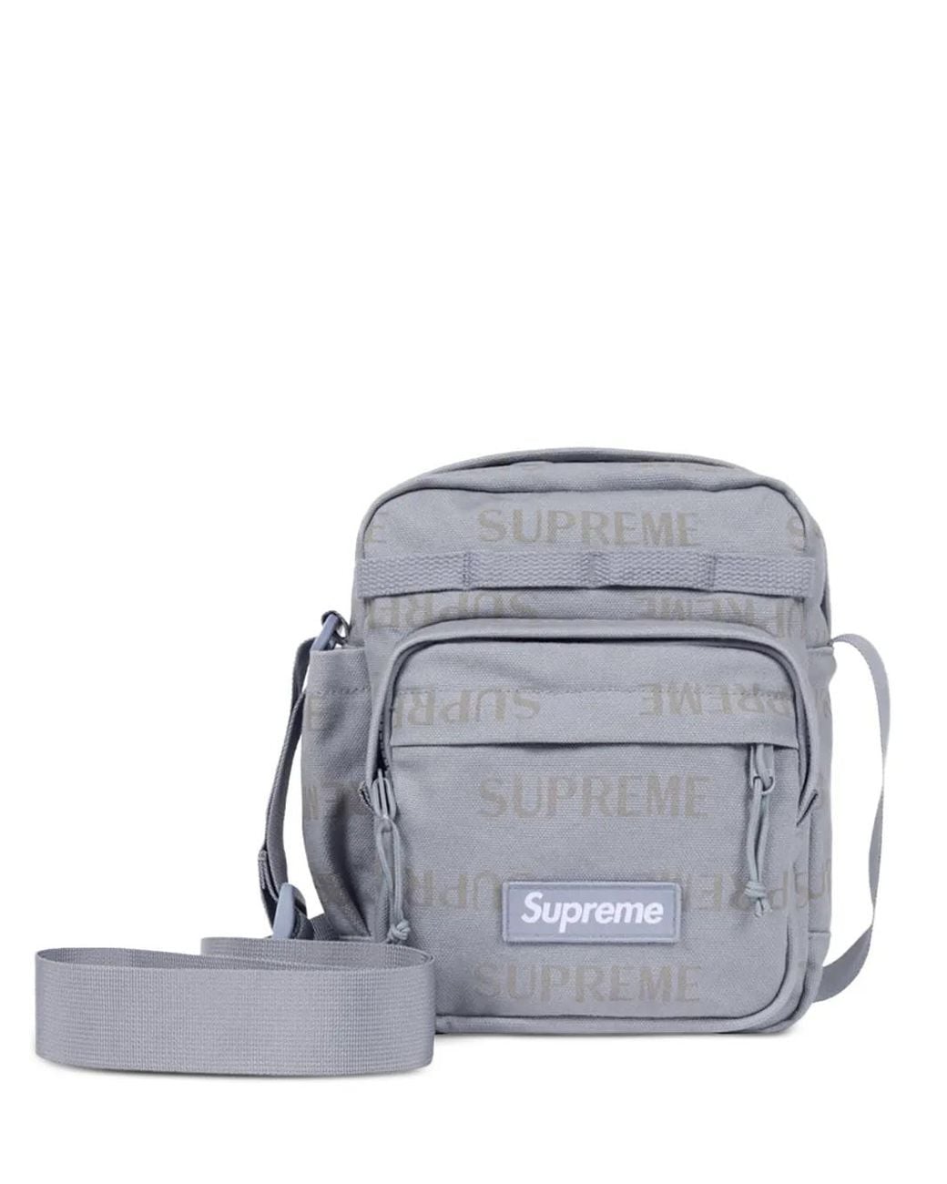Supreme Gray Logo-Print Shoulder Bag for men
