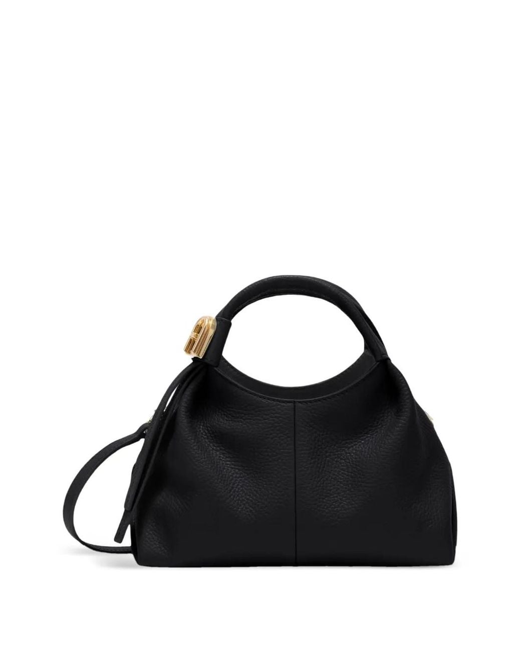 Furla Black Small Planeta Leather Tote Bag