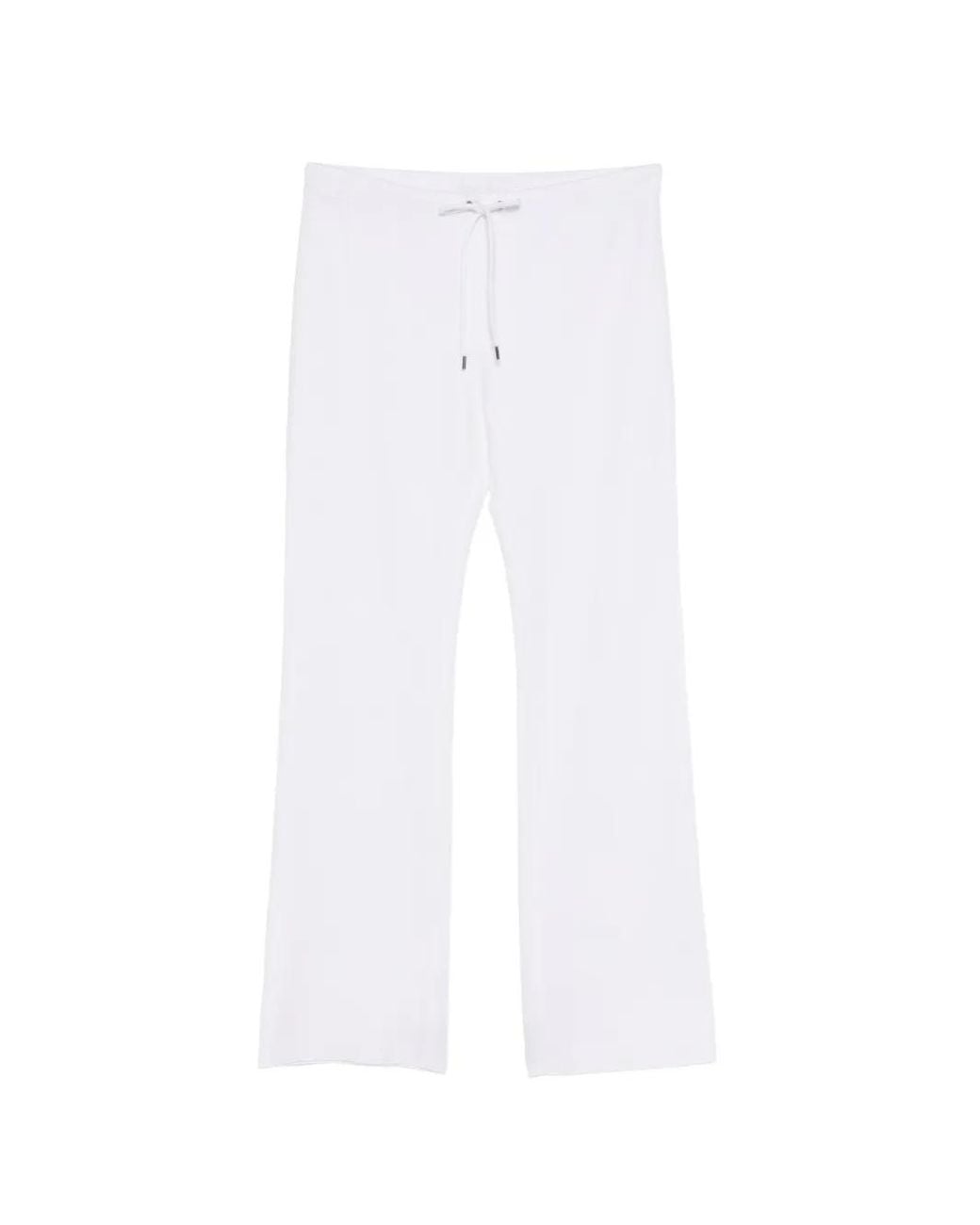 James Perse White Italian-Knit Wide-Leg Track Pants