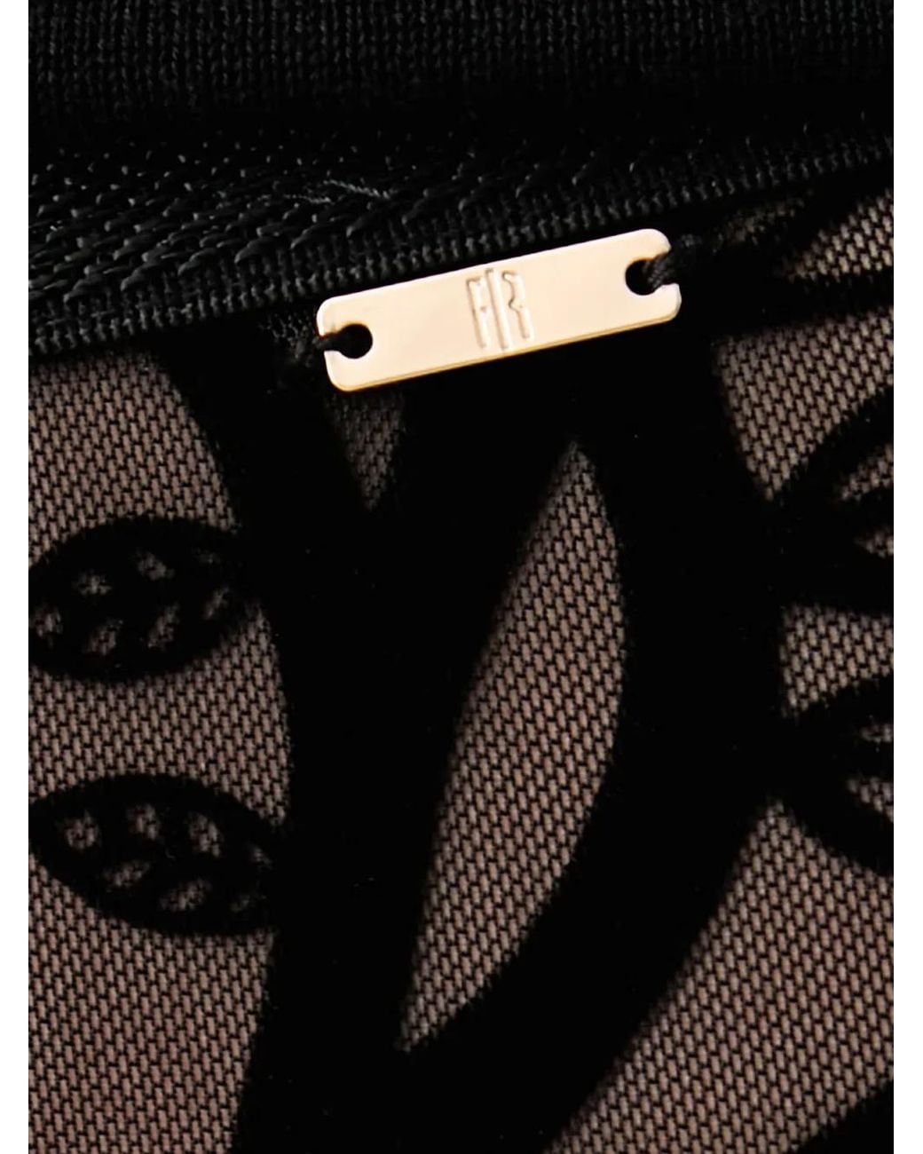 Fracomina Black Patterned Stirrup Leggings