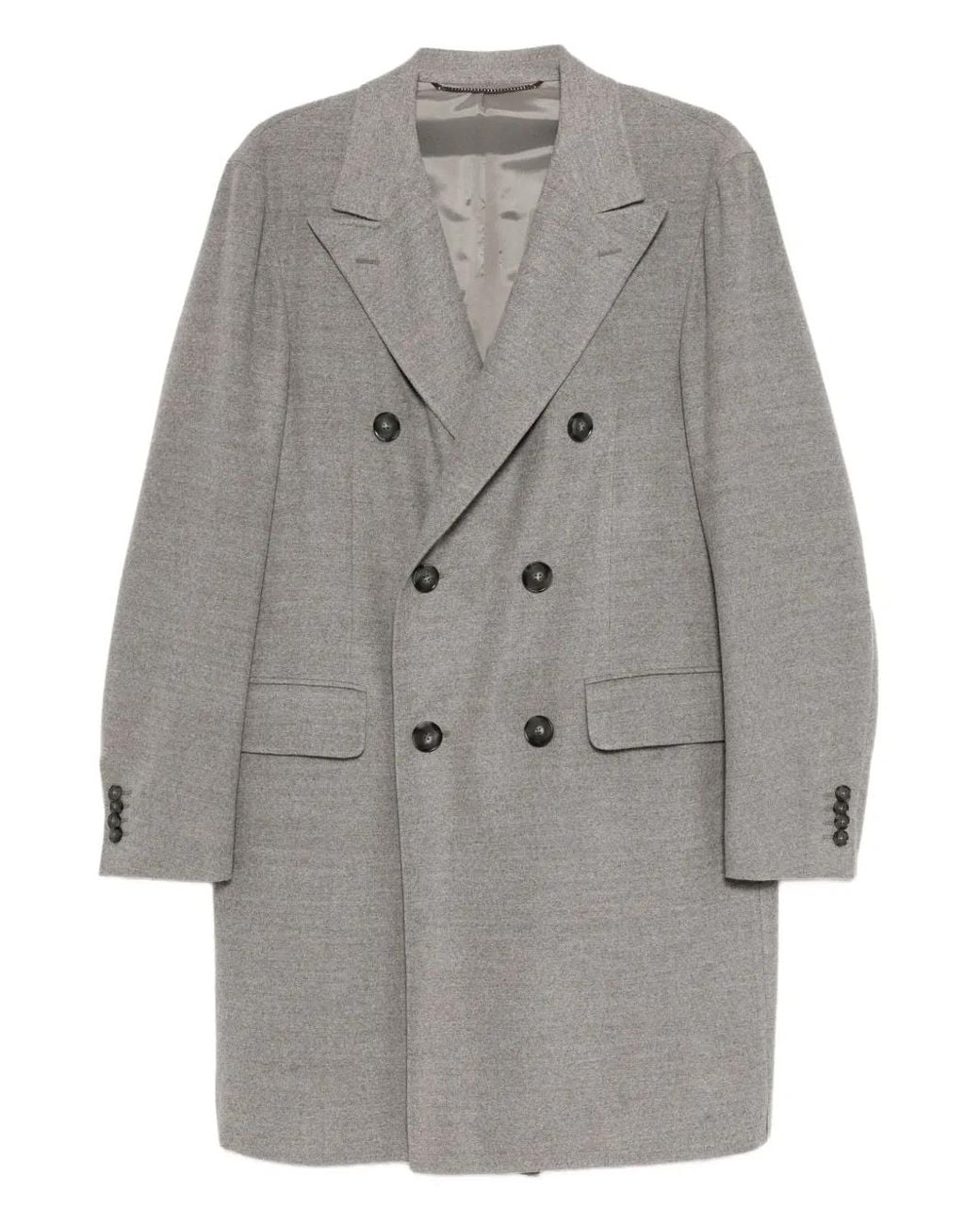 Abrigo De Lana Con Doble Botonadura Canali de hombre de color Gray