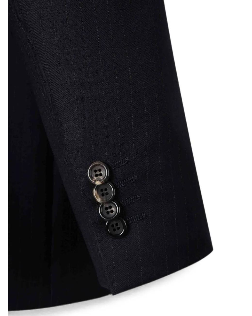 Canali Blue Costume Boutonné À Fines Rayures En Laine for men