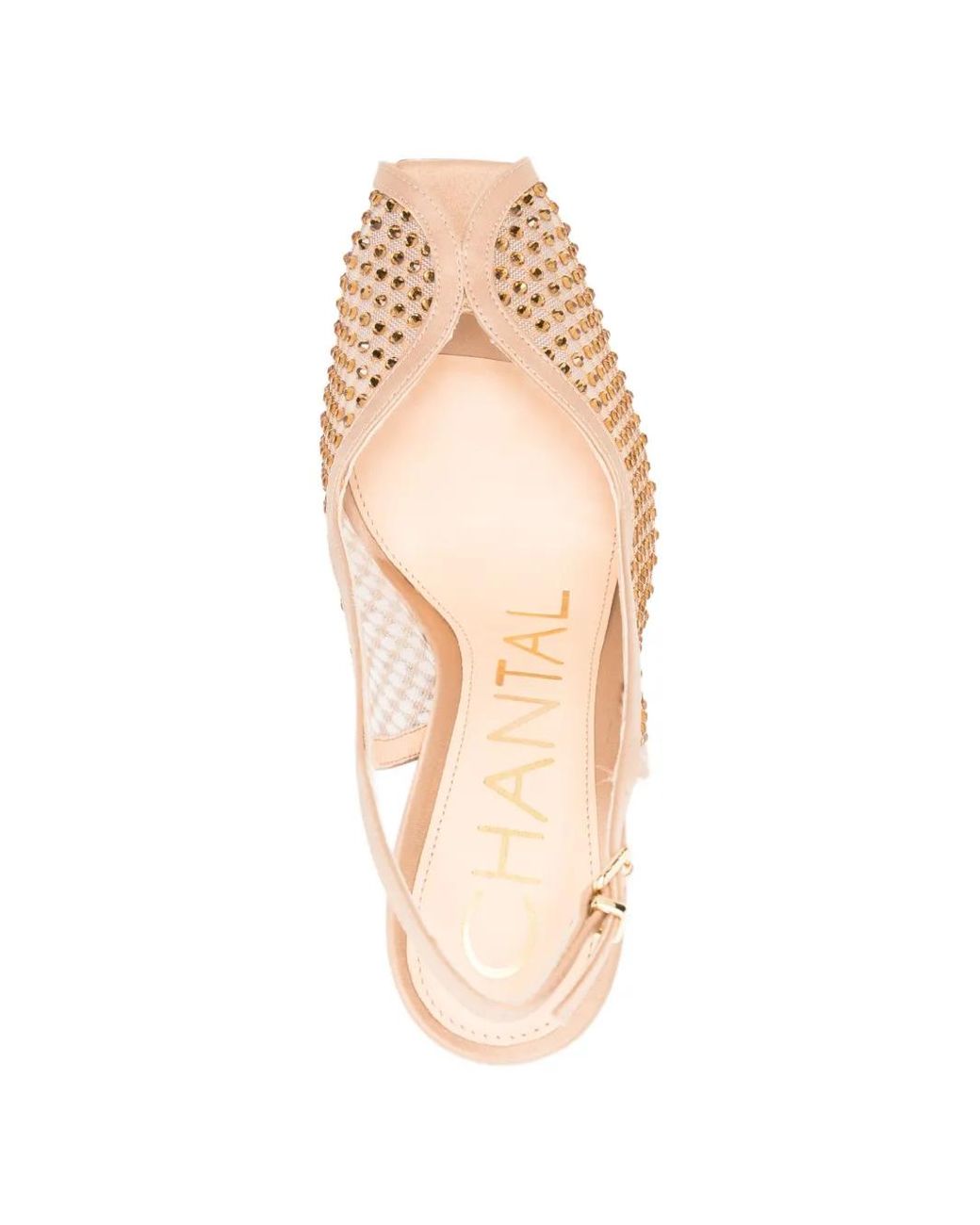 Chantal White Perforated Slingback Sandals