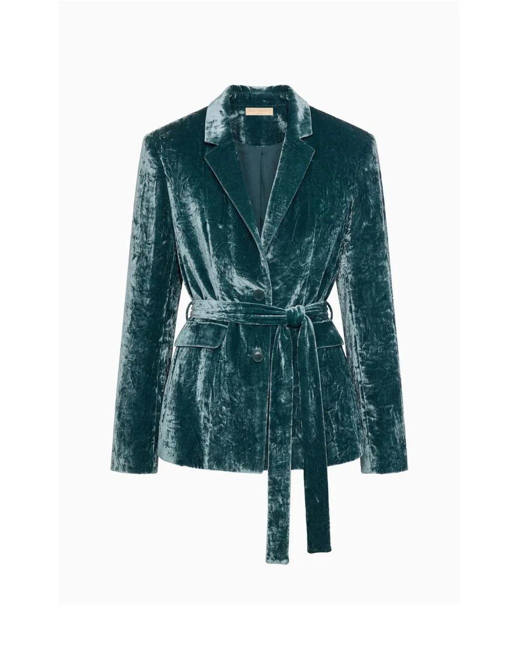 Ulla Johnson Green Ellery Crushed-Velvet Jacket