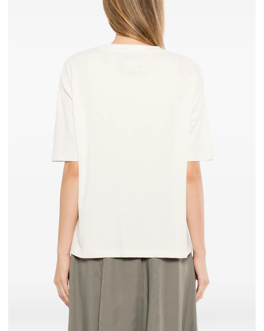 SPORT b. by agnès b. White Logo-Embroidered T-Shirt