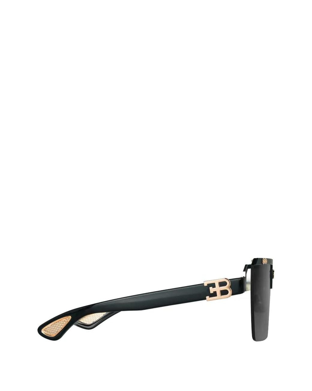 Bugatti Gray Geometric-Frame Sunglasses for men