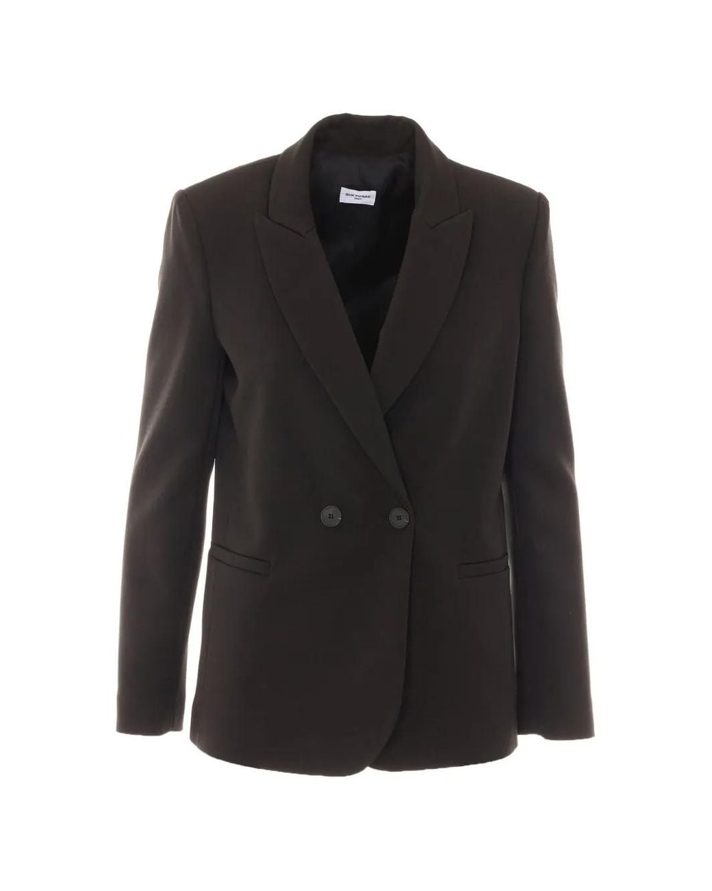 RUE DU BAC Black Double-Breasted Reinforced-Shoulder Blazer