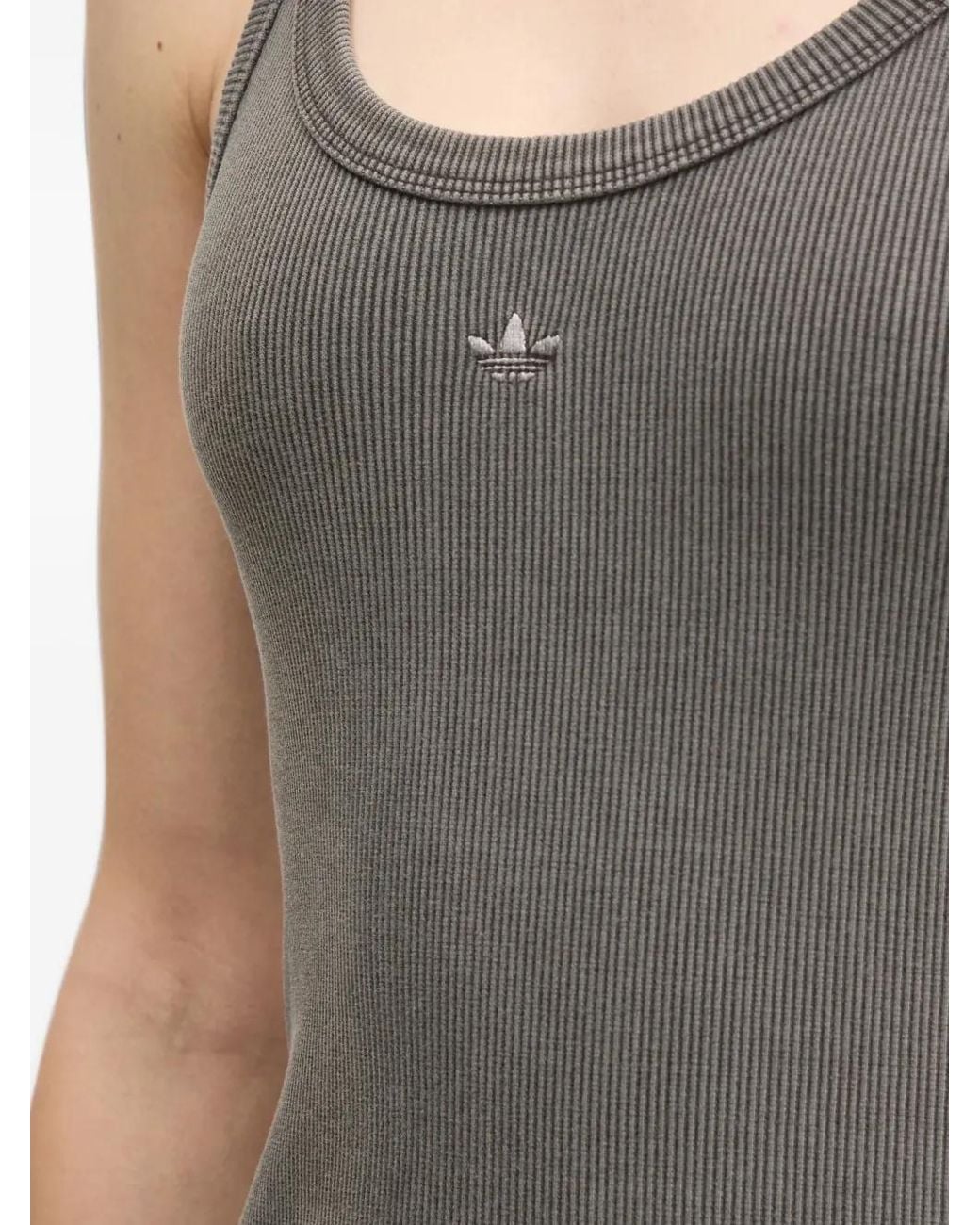 Adidas Gray Ribbed Mini Dress