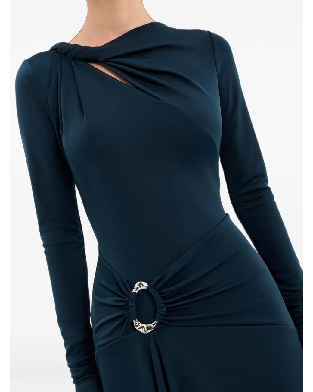 Rebecca Vallance Blue Kiana Long-Sleeve Maxi Dress