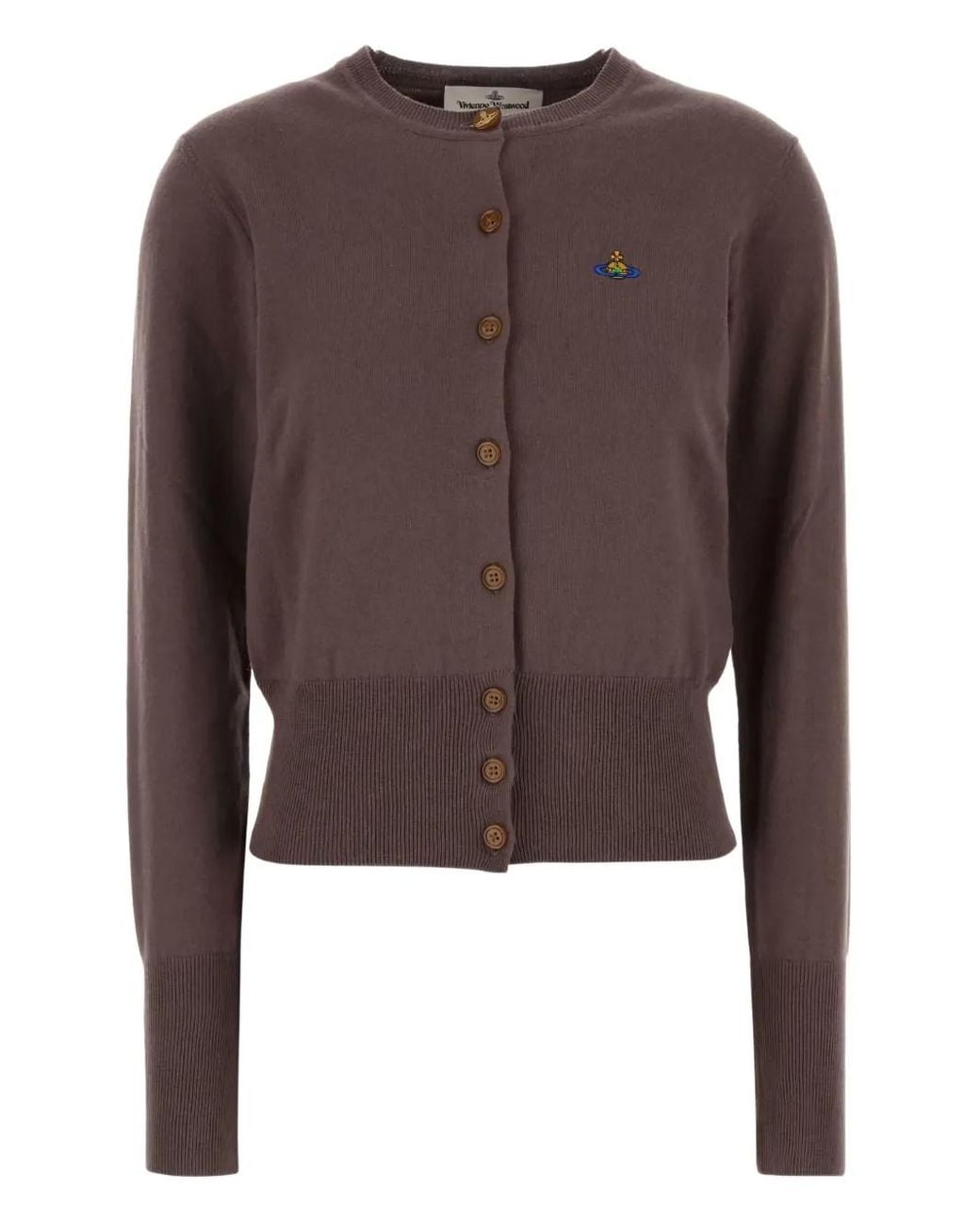 Vivienne Westwood Brown Cropped Cardigan With Button-Down Front