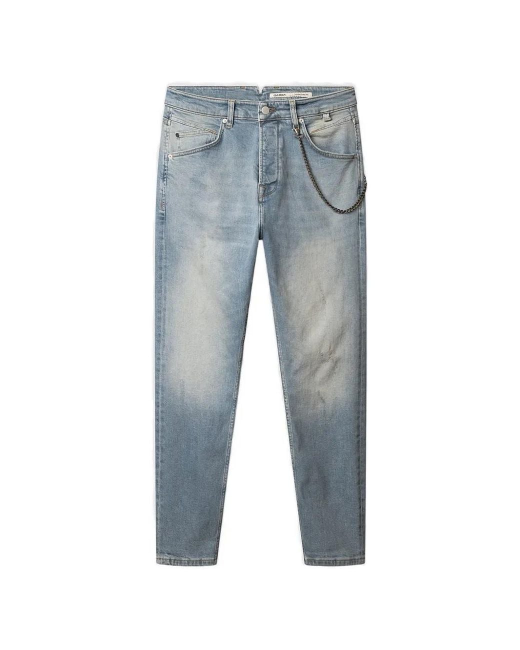 Gabba Blue Jean Alex Cros À Détail De Chaîne for men