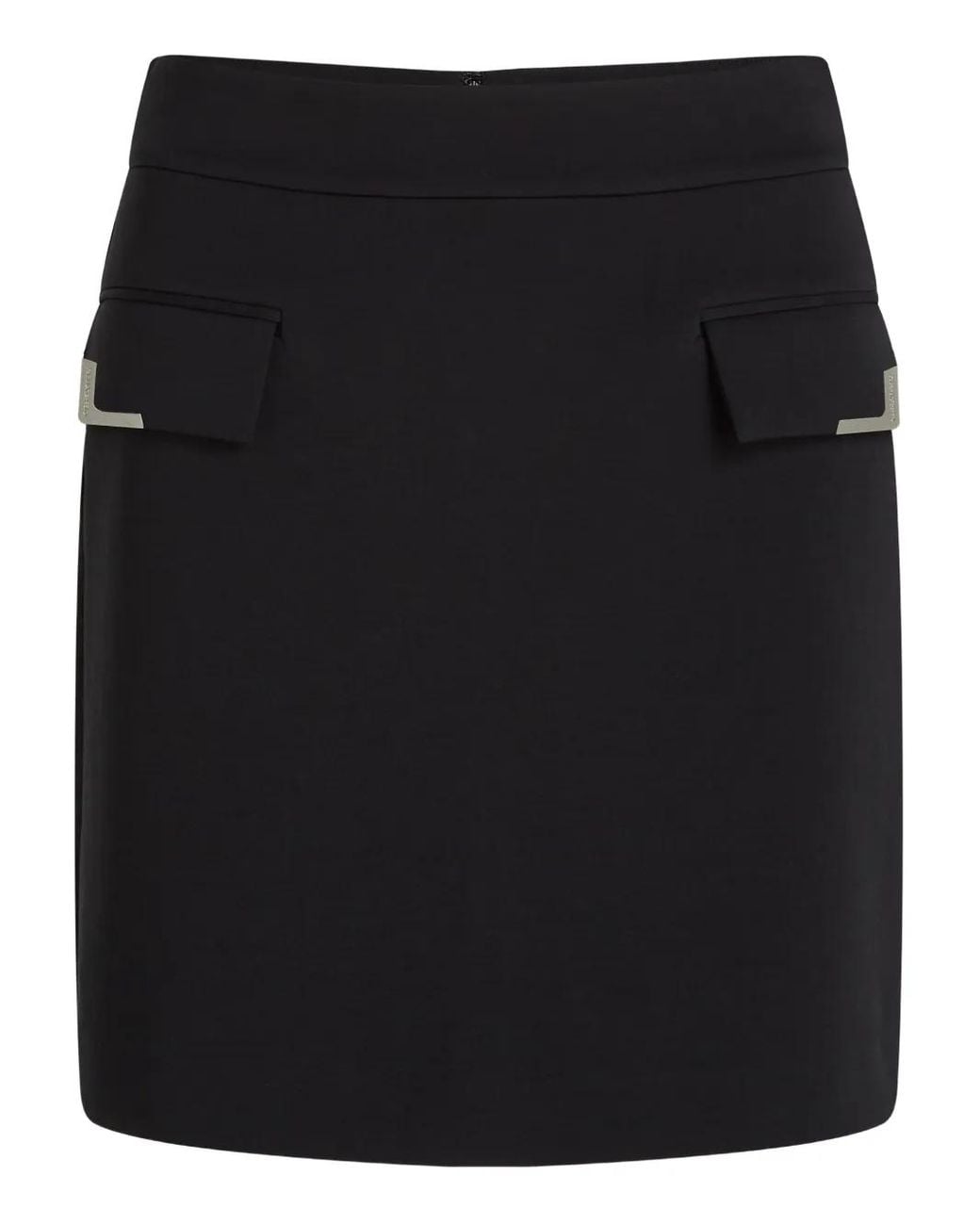 Karl Lagerfeld Black Flap-Pocket Mini Skirt