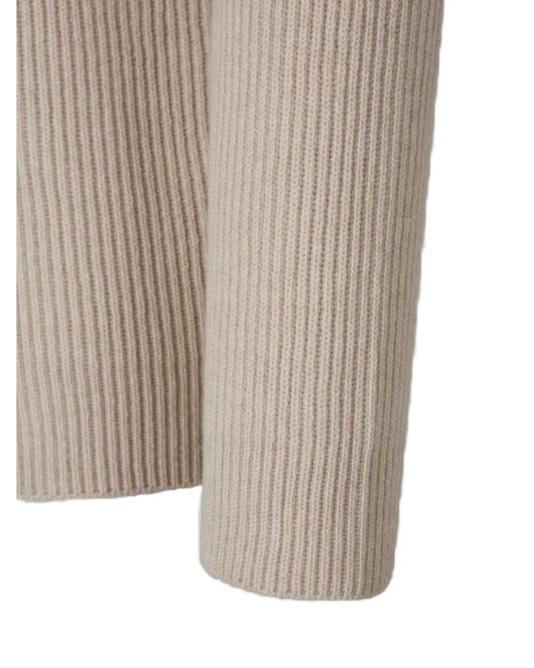 Gran Sasso Natural Ribbed-Knit Button-Up Sweater for men