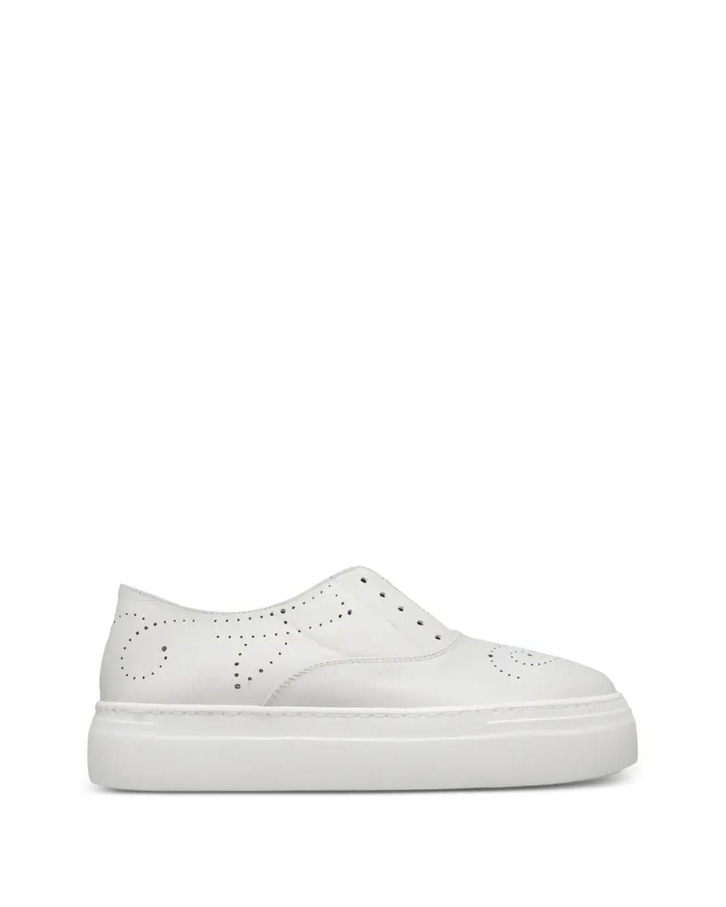 Fratelli Rossetti White Brogue-Detail Slip-On Sneakers