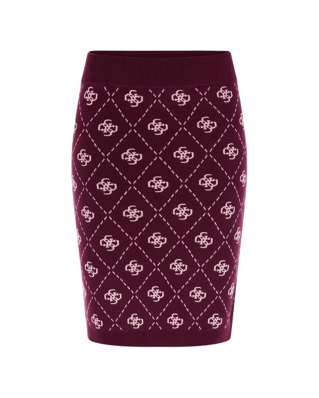 Guess Purple Sarah 4G Monogram-Print Skirt