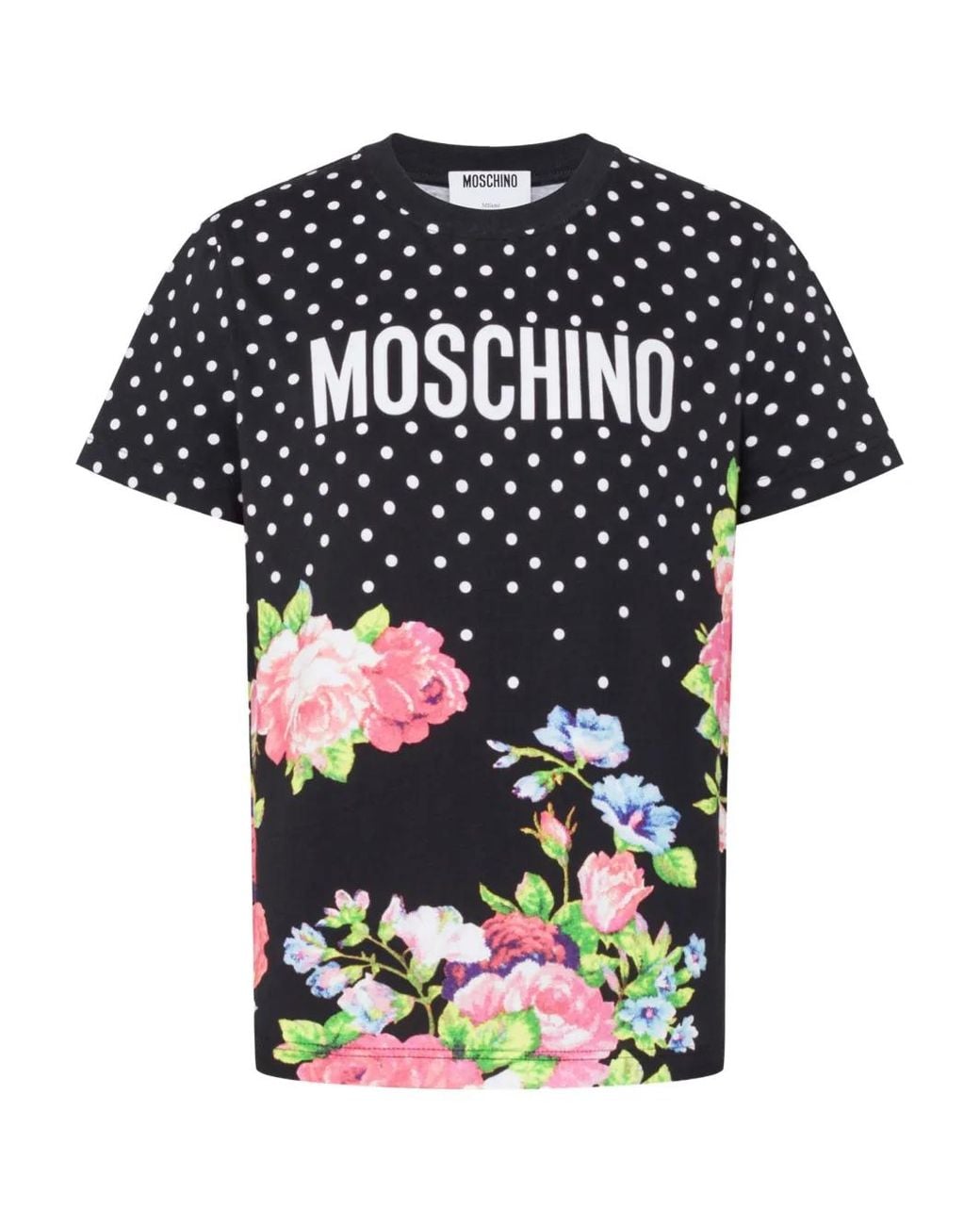 Moschino Black Printed Organic Cotton Jersey T-Shirt