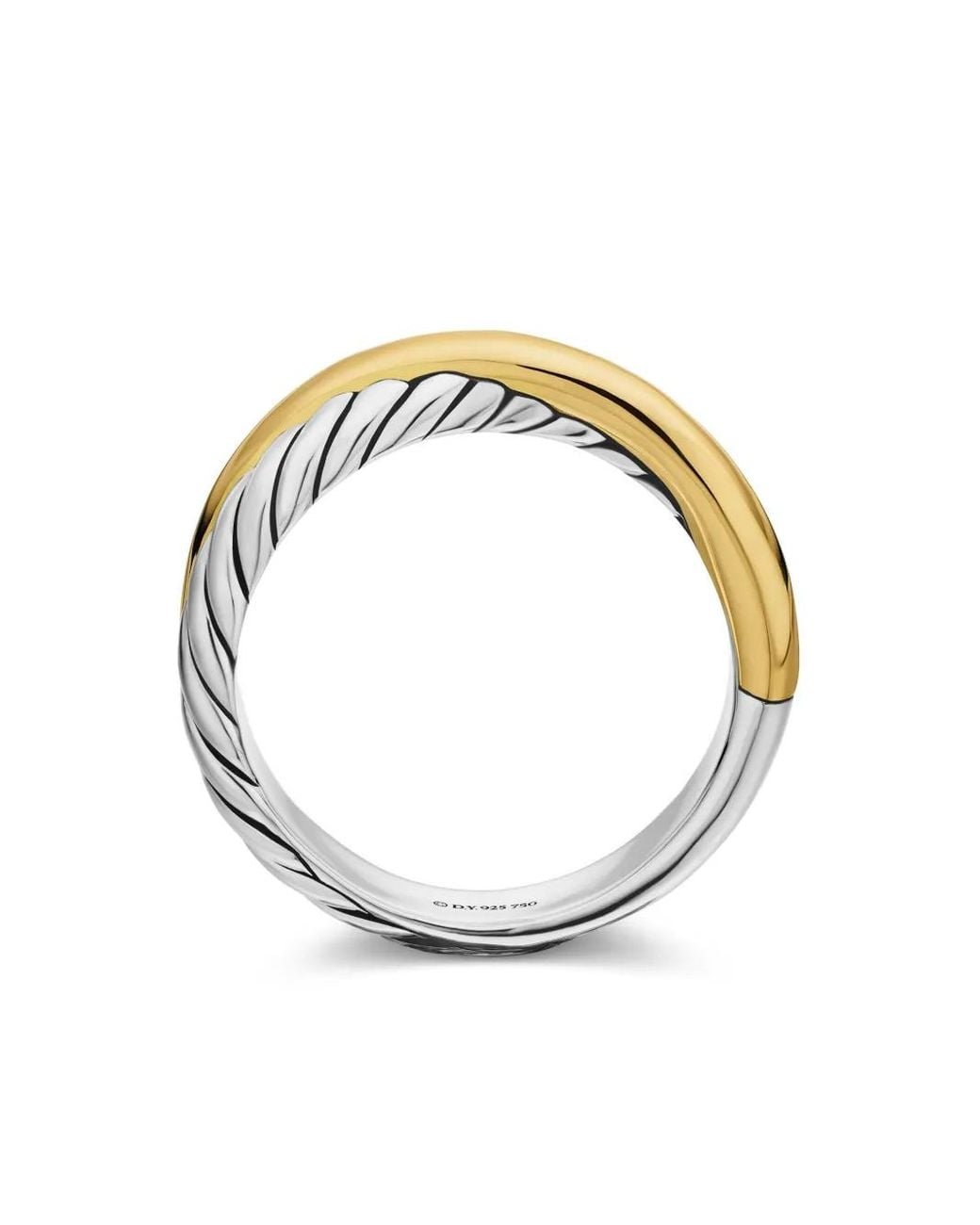 David Yurman Metallic 18Kt And Sterling Crossover Band Ring (5.3Mm)