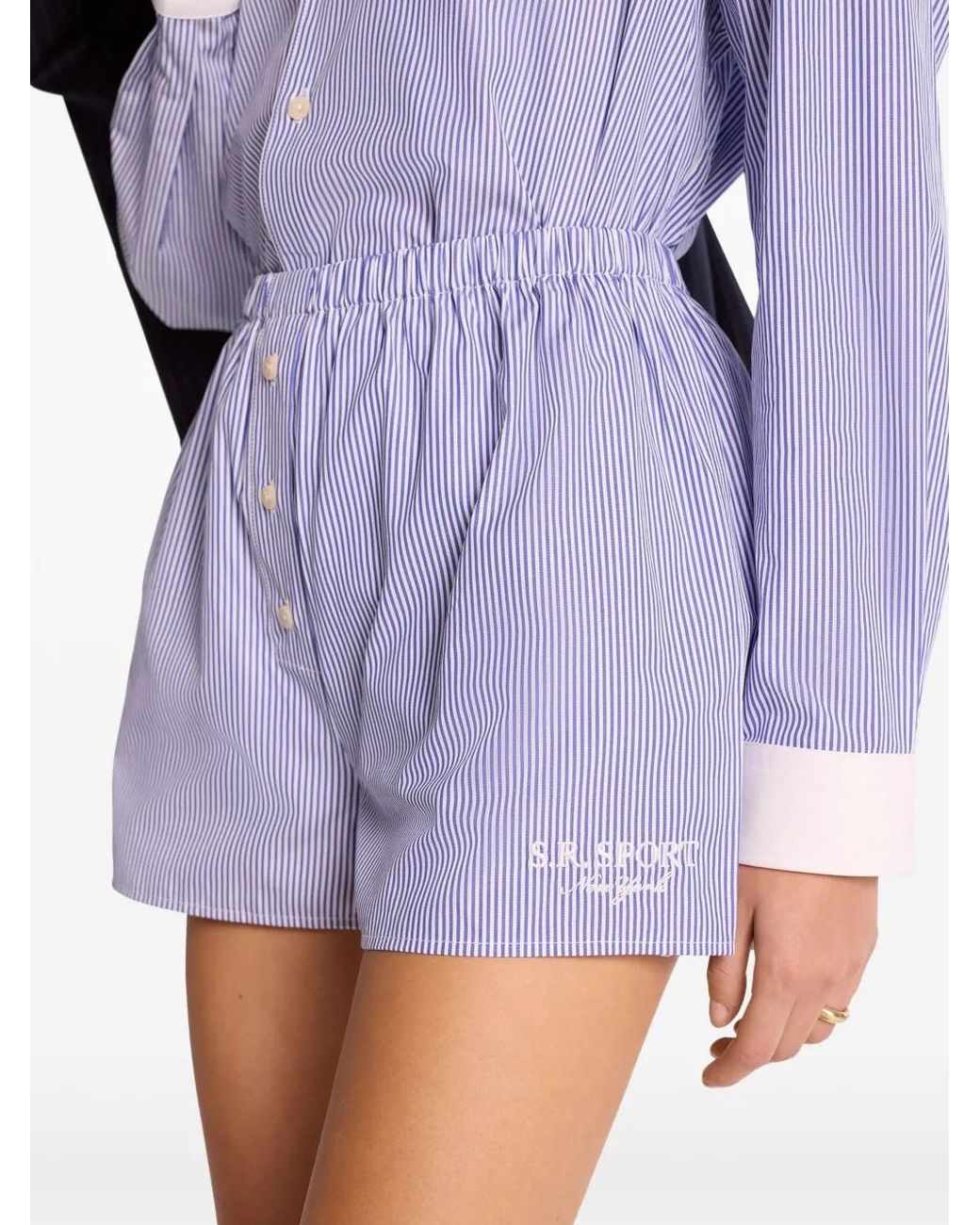 Sporty & Rich Purple Striped Shorts