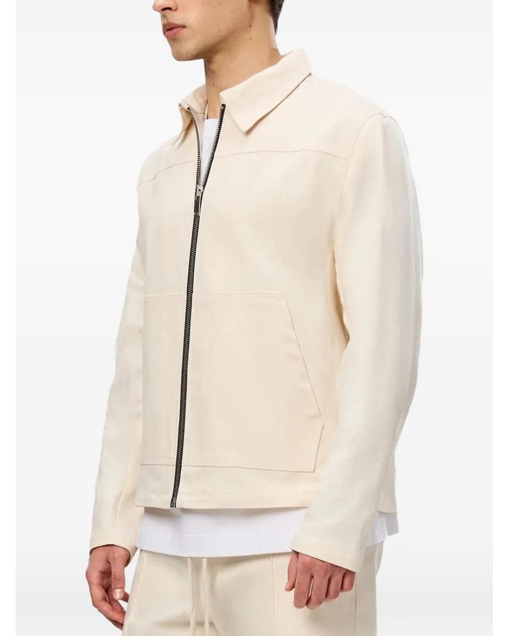Hamza Natural Six Zip-Up Denim Jacket for men