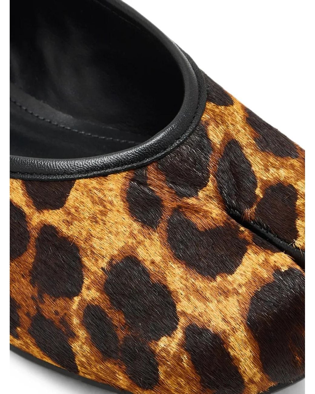 SCHUTZ SHOES White Yummi Leopard-Print Split-Toe Ballet Flats