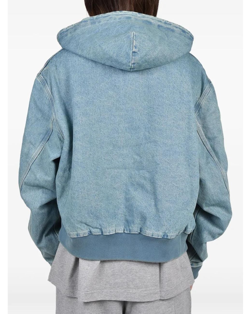 Vetements Blue Veste En Jean Délavé À Capuche for men