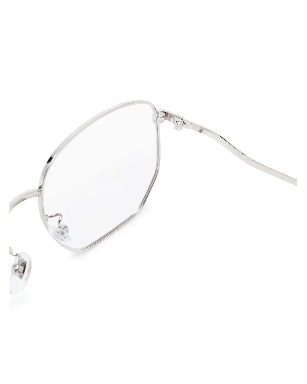 Gucci Metallic Square-Frame Clear Glasses