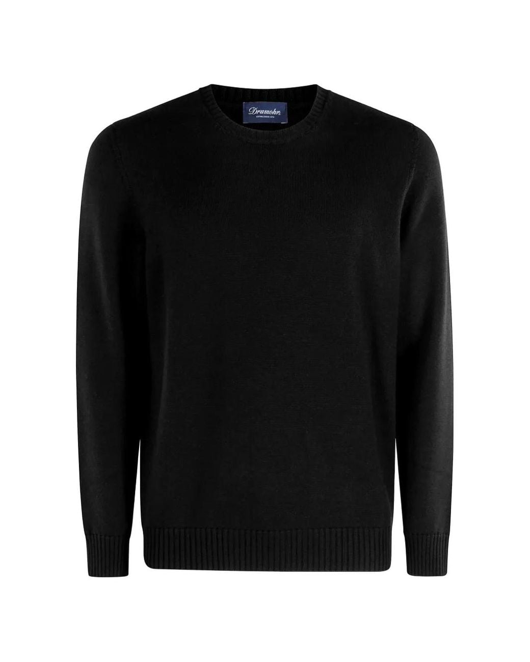 Drumohr Black Crew-Neck Long-Sleeve Sweater for men