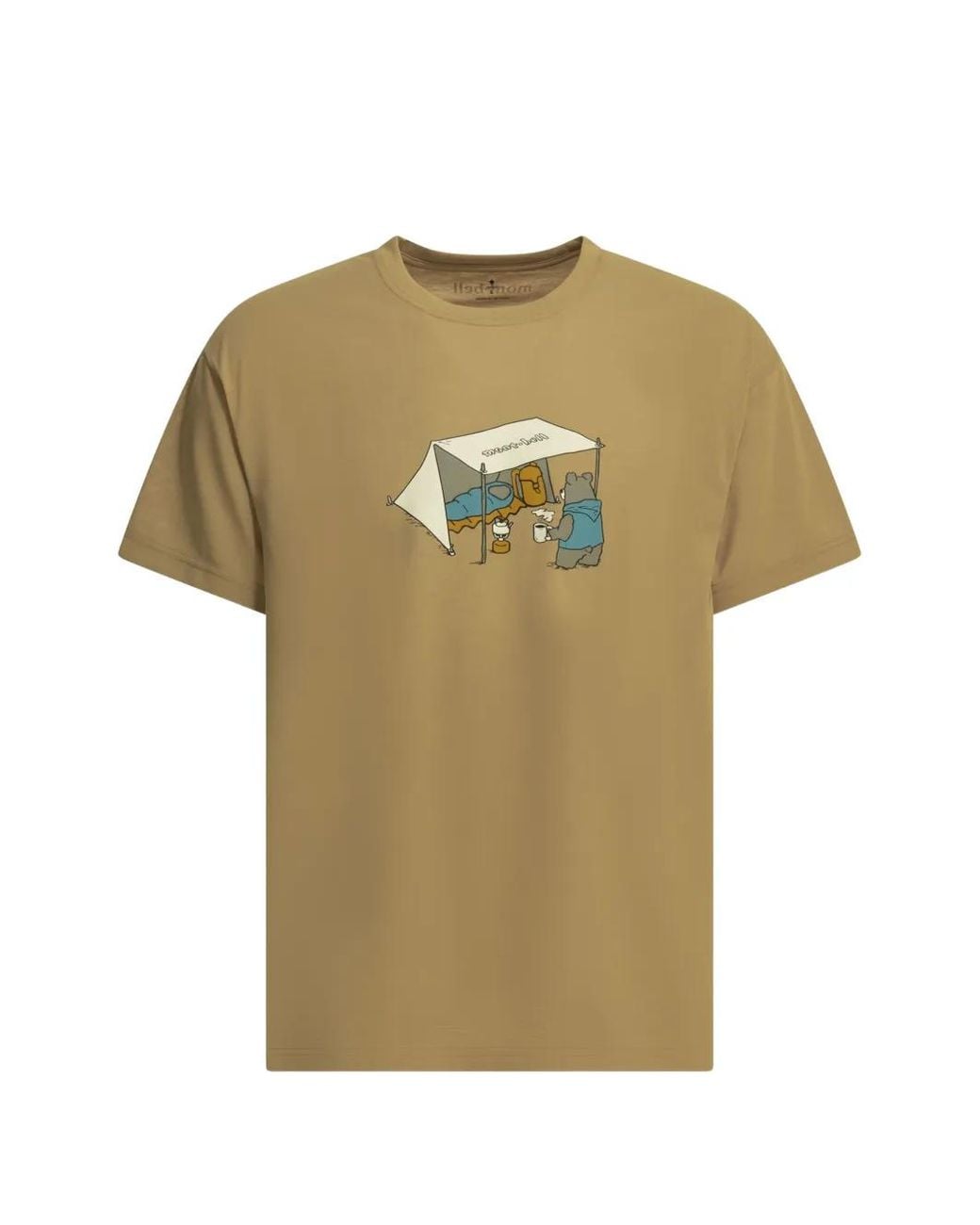 Montbell Green Wickron Camping Bear T-Shirt for men