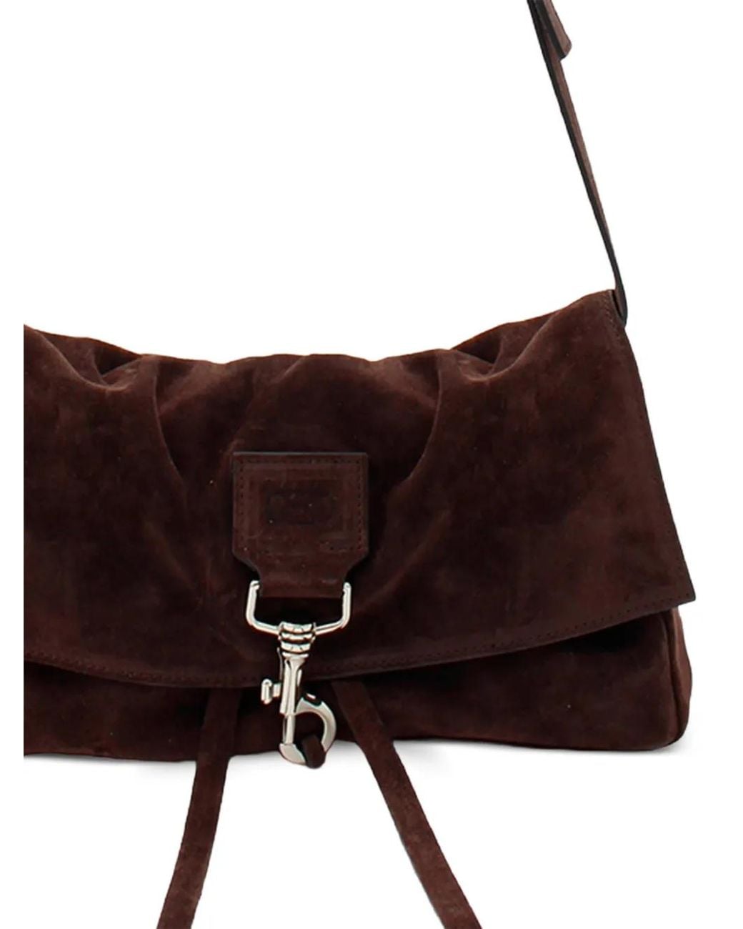 RADICA STUDIO White La Bisaccia Suede Shoulder Bag