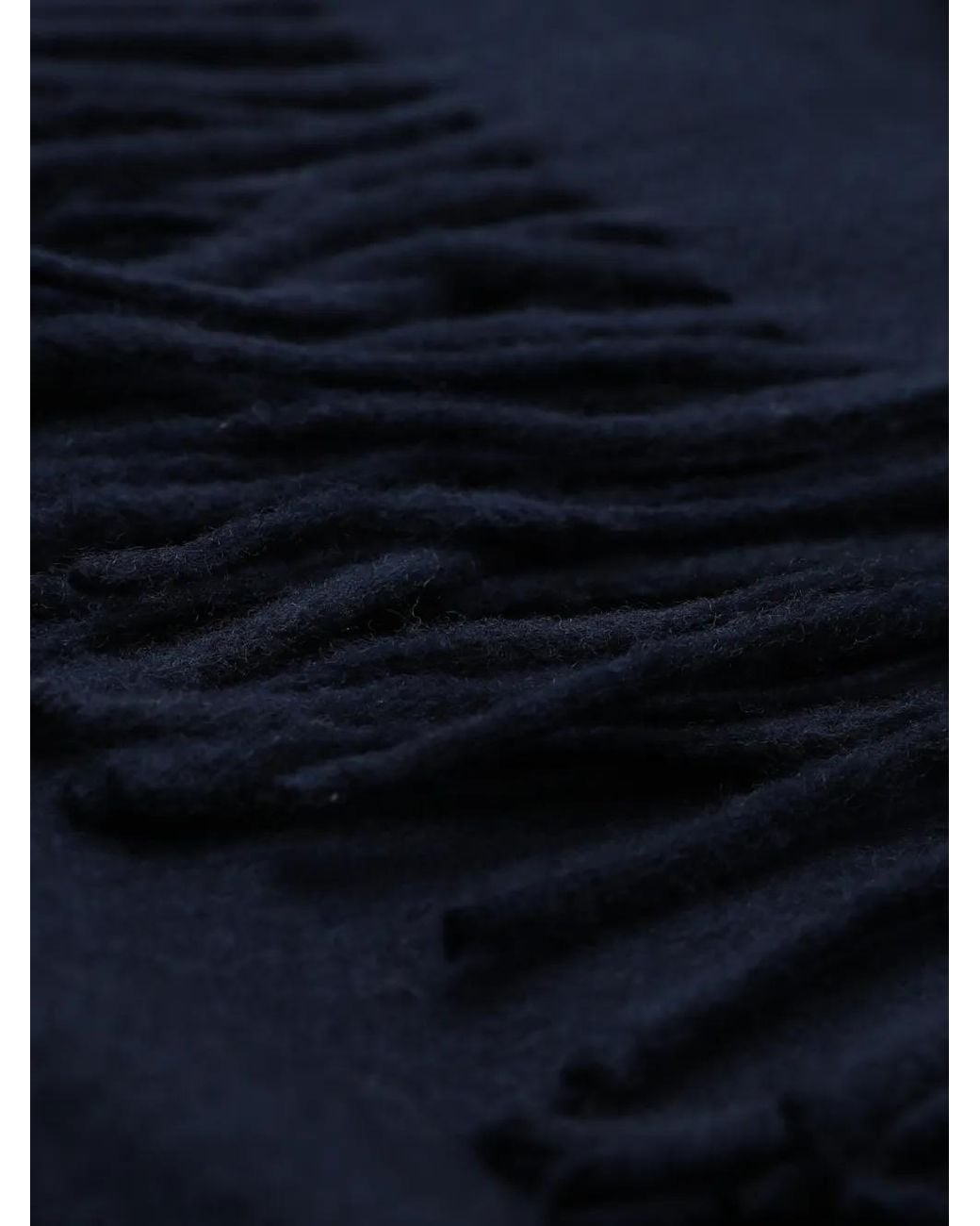 Fred Perry Blue Embroidered-Logo Fringed Scarf for men