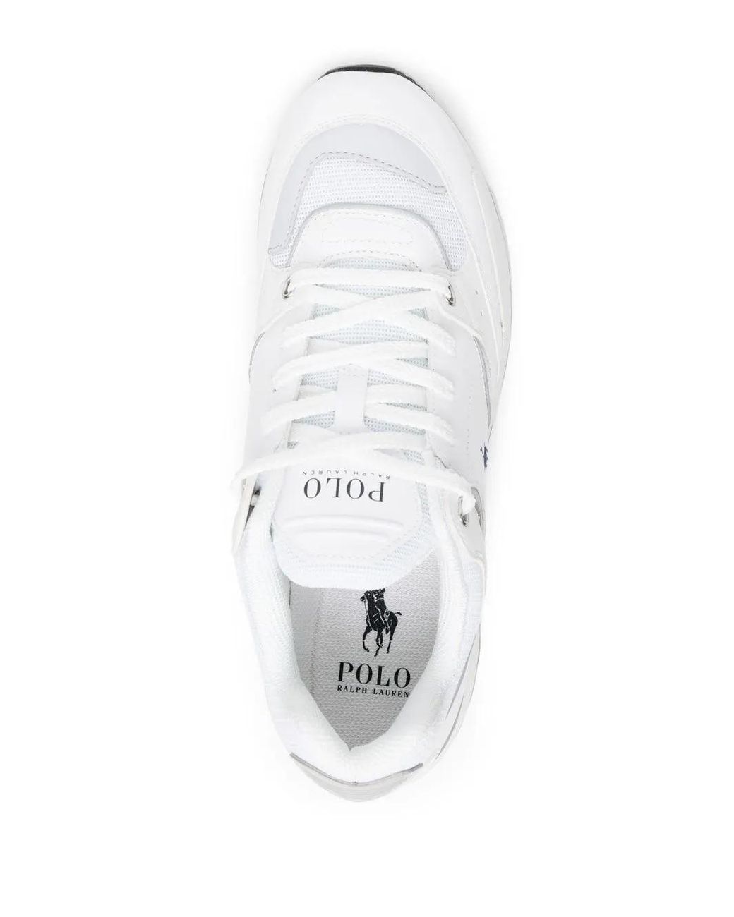 Polo Ralph Lauren White Embroidered-Pony Detail Sneakers for men
