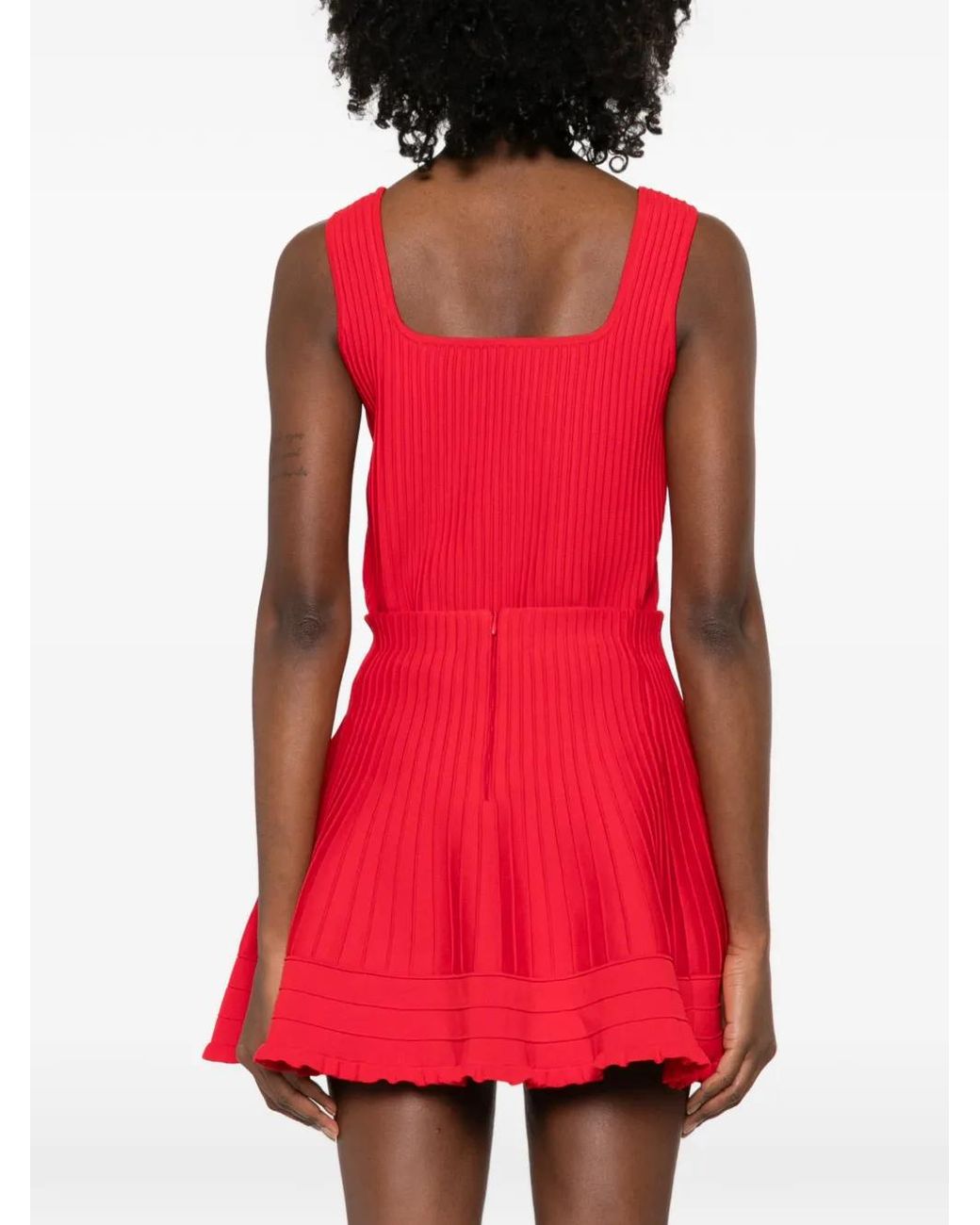 Maje Red Compact Knit Short Skirt