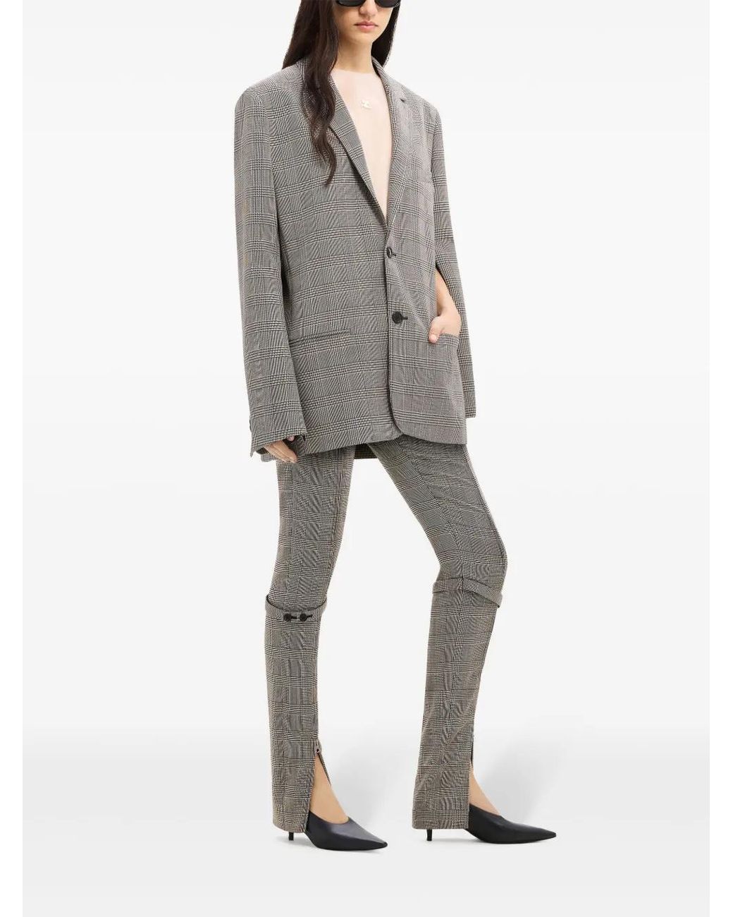 Courreges Gray Prince Of Wales-Patterned Blazer for men