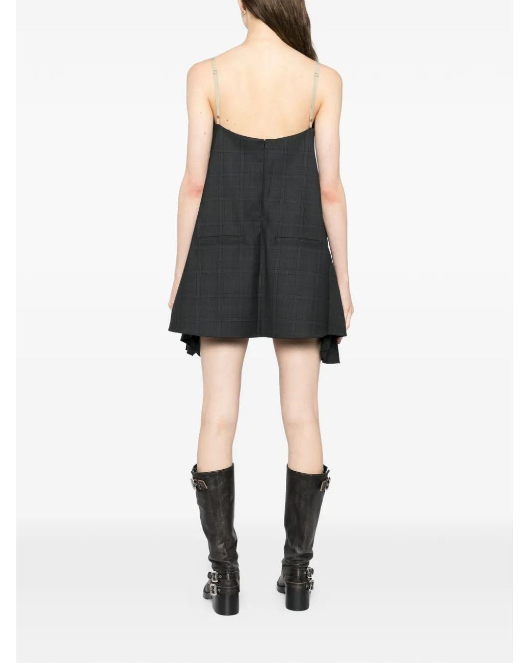 BONBOM Black Fake-Layering Mini Dress