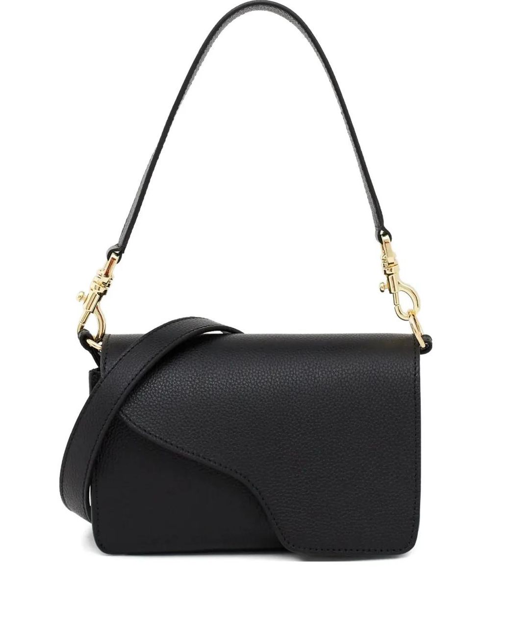 Atp Atelier Black Corsina Magnetic-Flap Shoulder Bag