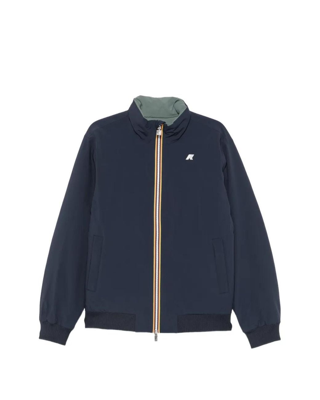 K-Way Blue Logo-Patch Reversible Jacket for men