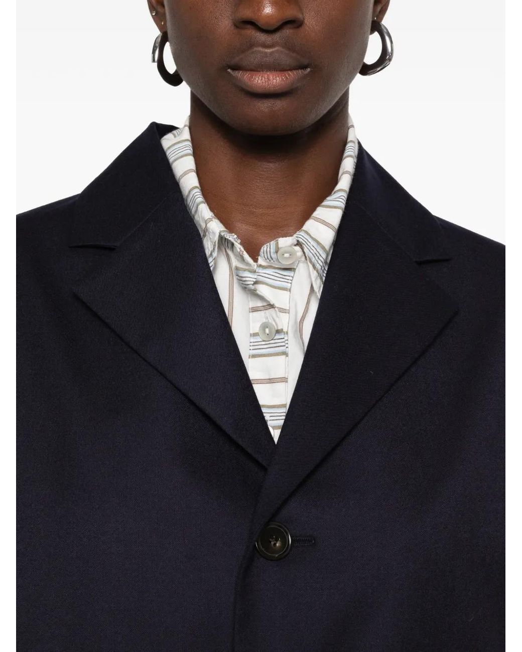 Sofie D'Hoore Blue Blazer Cyrano À Revers Crantés