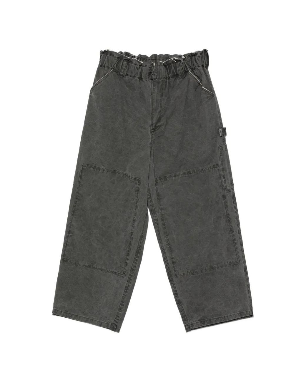 Camiel Fortgens Gray Panelled Washed-Effect Trousers for men