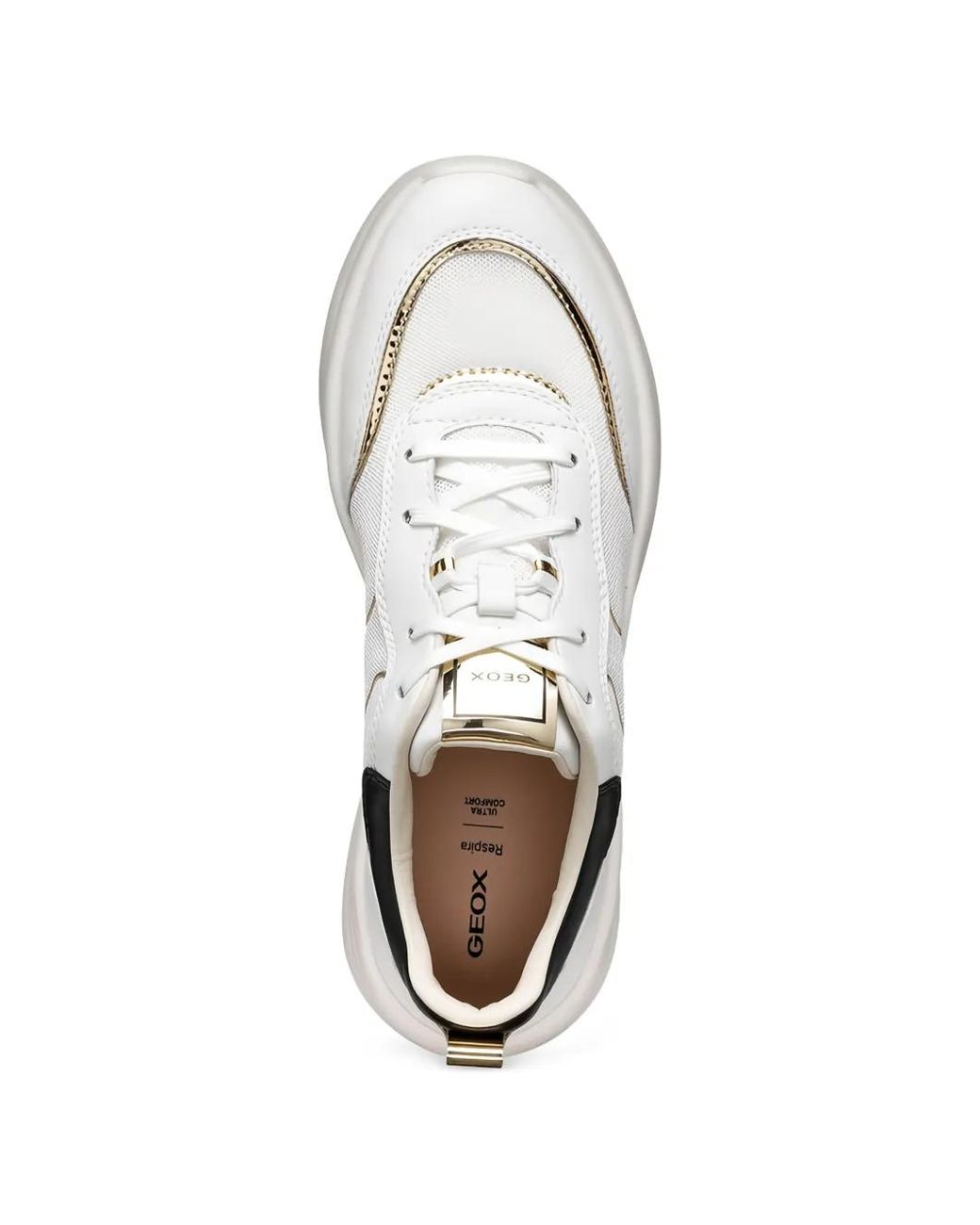 Geox White Xtors Panelled Mesh-Panel Sneakers