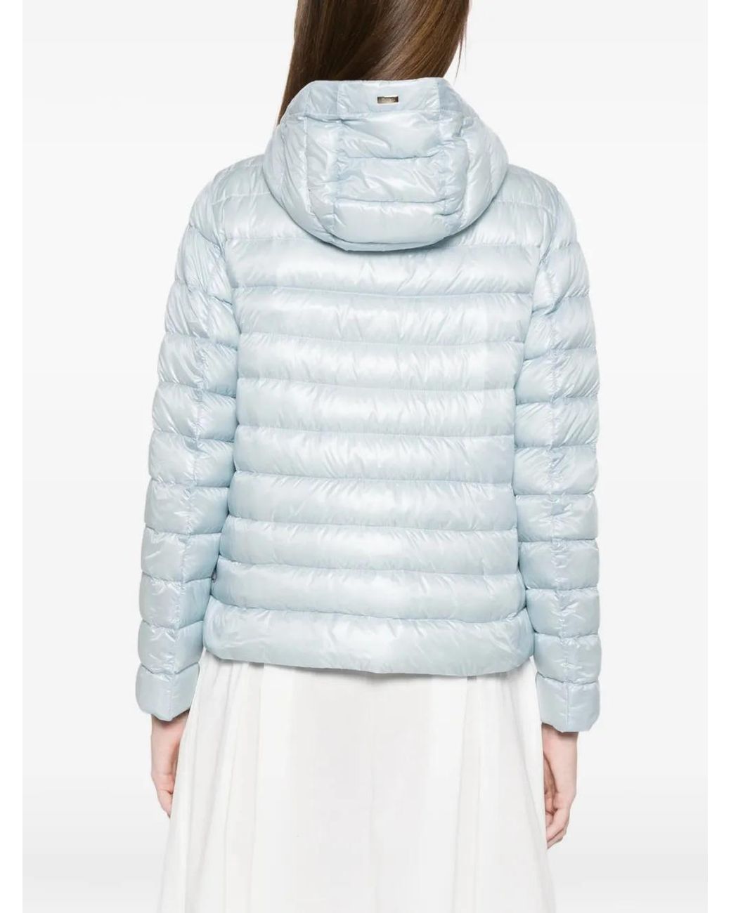 Herno Blue Hooded Quilted Jacket