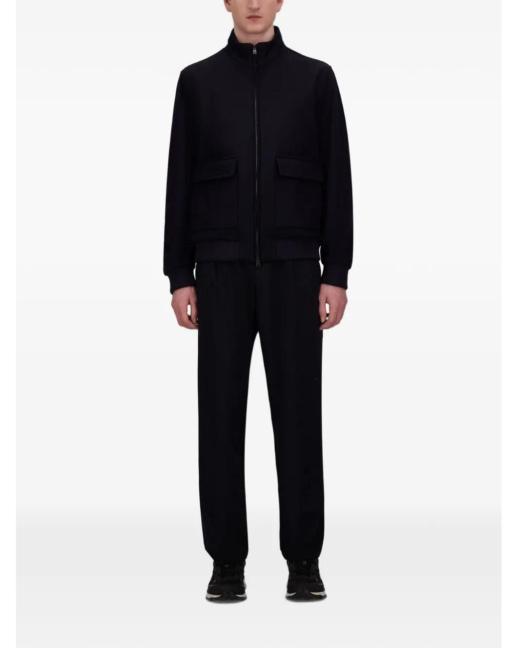 Herno Blue High-Neck Zip-Up Jacket for men
