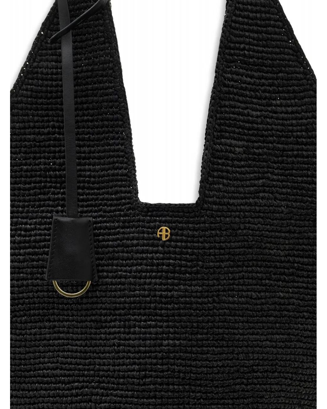Anine Bing Black Leah Bag Plain Raffia