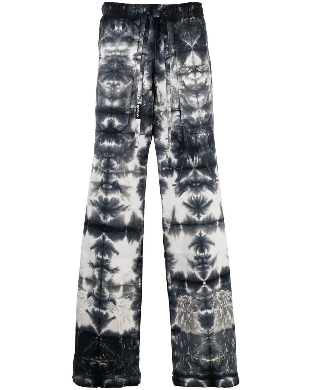 NAHMIAS Blue Tie-Dye Wide-Leg Trousers for men