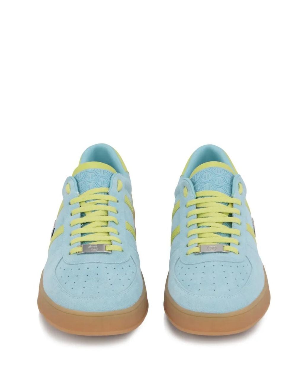 Philipp Plein Blue Stripe Logo Sneakers