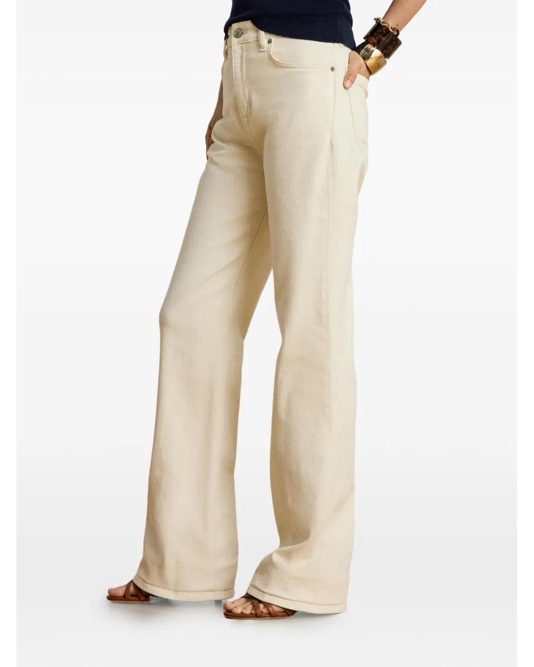 Ralph Lauren White High-Rise Straight-Leg Jeans