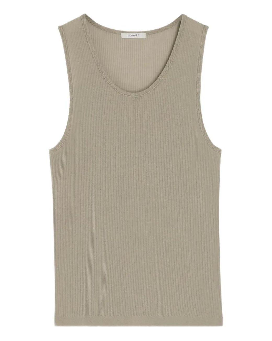 Lemaire Natural Ribbed Crewneck Tank Top for men