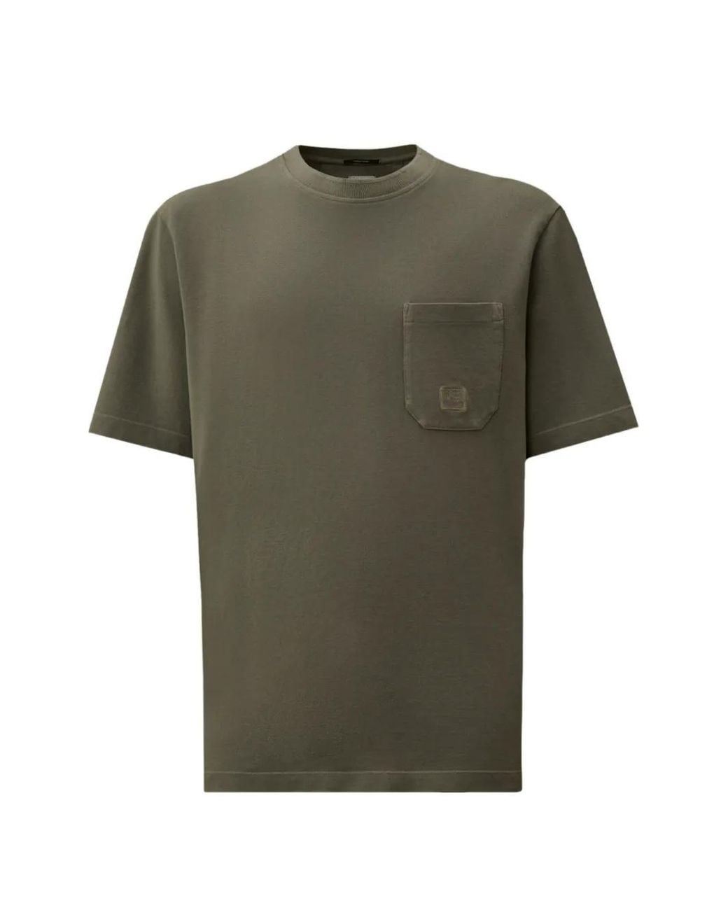 C P Company Green 24/1 Piquet Pigment Dyed Short-Sleeve T-Shirt for men